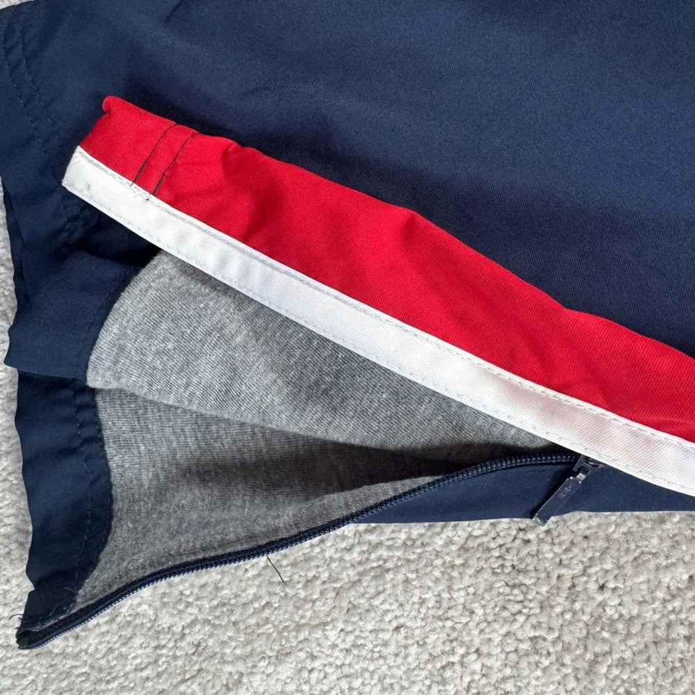 Nike Kids Navy Blue Red White‎ Side Stripe Track Pants Ankle Zip Large 18-20